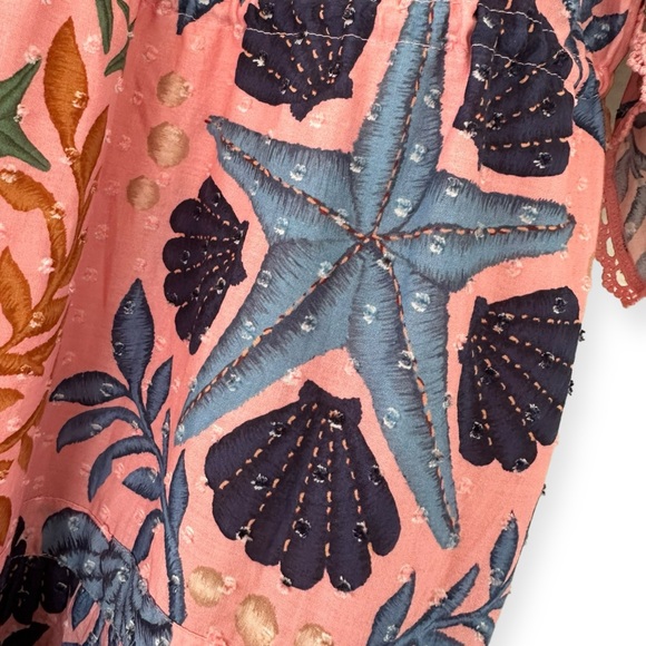 Farm Rio • Seashell Tapestry Short-Sleeve Mini Dress NWOT - Picture 6 of 16